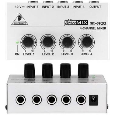 百灵达Behringer Micromix MX400 mixer迷你4路调音台 混音器 MICROMIX MX400 4路超低噪音线路混音器 MX400 MX-400 400 混音器 调音台 Behringer调音台 百灵达调音台
