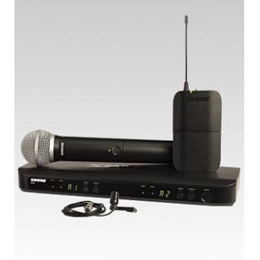 SHURE舒尔 BLX1288/CVL/PG58 人声/领夹式组合无线系统 手持加领夹无线话筒套装 