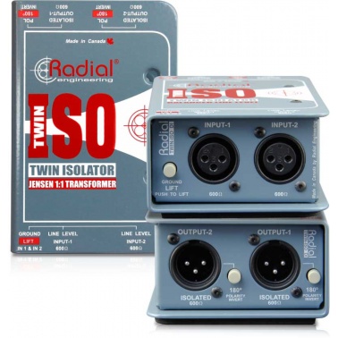 Radial Twin-Iso 双通道线路信号高端隔离变压器DI直插盒批发零售 隔离变压器 消除接地回路的噪声DI直插盒 吉他DI盒 Radial DI直插盒