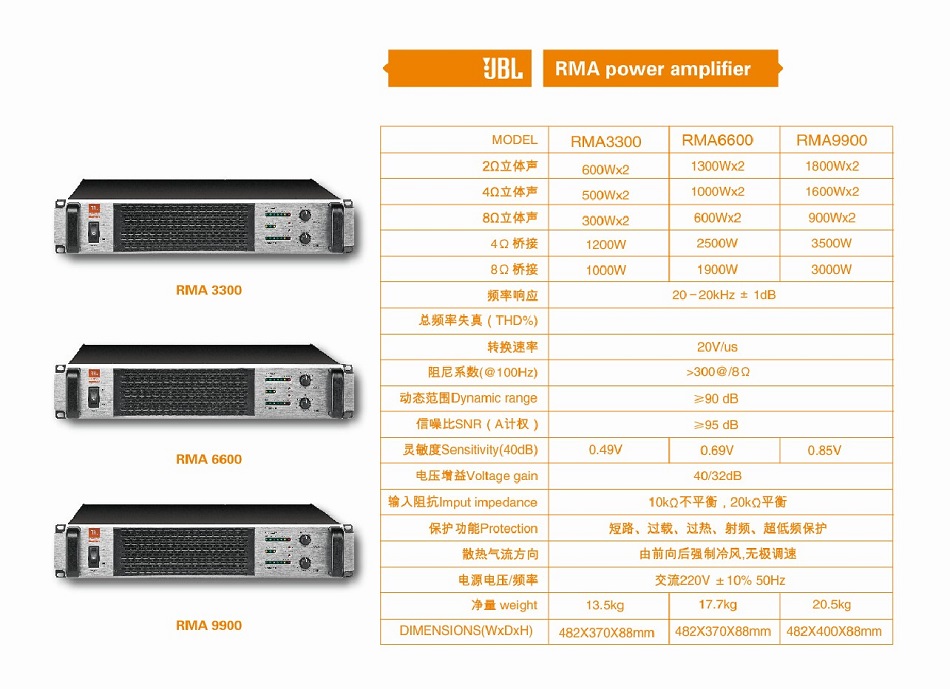 RMA 9900 美国JBL 家庭KTV功放机 jbl rma9900 卡拉OK后级功率放大器 JBL最新价格