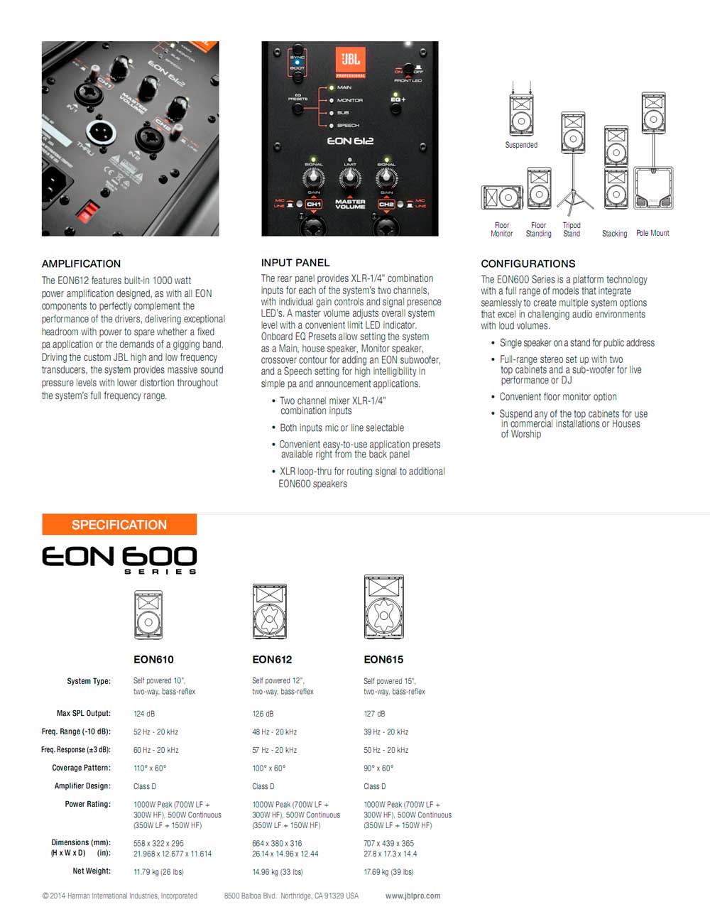 EON612 12" 两分频多用途有源扬声器